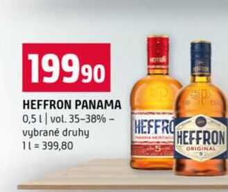 HEFFRON PANAMA 0,5l vol. 35-38% vybrané druhy  