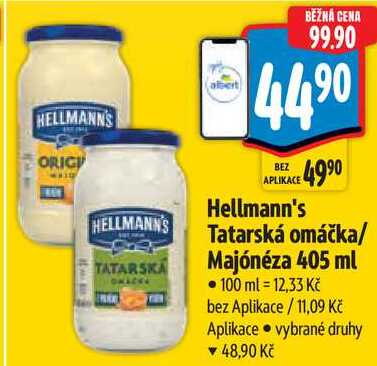 Hellmann's Tatarská omáčka/Majónéza, 405 ml 