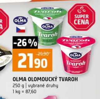 OLMA OLOMOUCKÝ TVAROH 250 g vybrané druhy 
