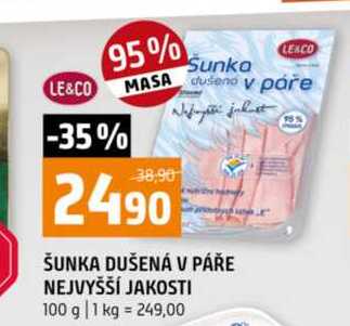 ŠUNKA DUŠENÁ V PÁŘE NEJVYŠŠÍ JAKOSTI 100 g