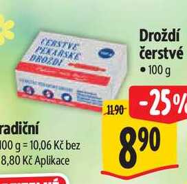 Droždí čerstvé, 100 g