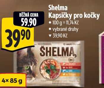 Shelma Kapsičky pro kočky, 4x 85 g