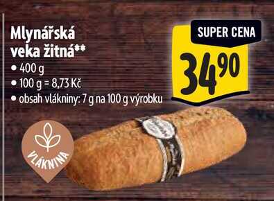 Mlynářská veka žitná, 400 g
