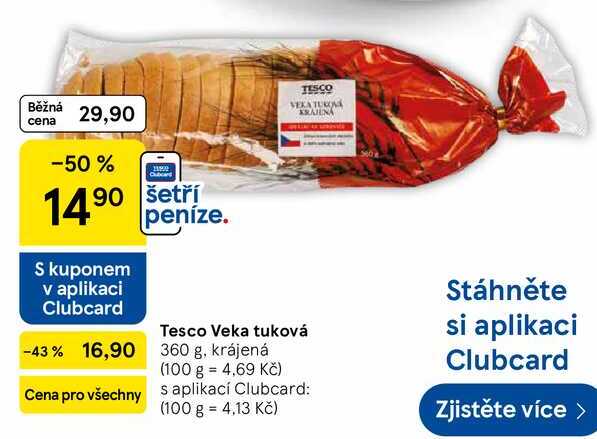 Tesco Veka tuková, 360 g