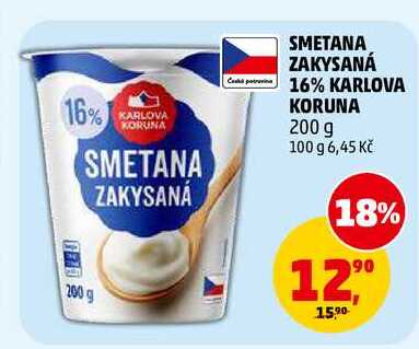 SMETANA ZAKYSANÁ 16% KARLOVA KORUNA, 200 g