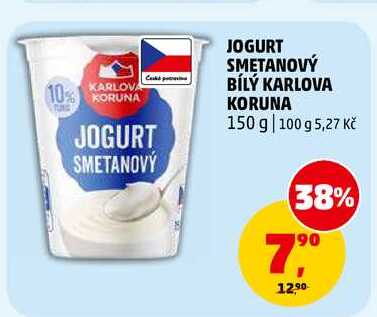 JOGURT SMETANOVÝ BÍLÝ KARLOVA KORUNA, 150 g