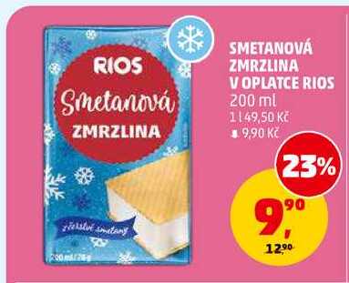 SMETANOVÁ ZMRZLINA V OPLATCE RIOS, 200 ml 