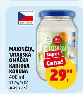 TATARSKÁ OMÁČKA KARLOVA KORUNA, 400 ml 