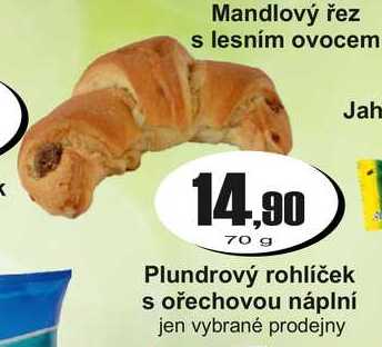 Plundrový rohlíček s ořechovou náplní 70g