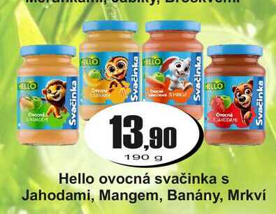 Hello ovocná svačinka s Jahodami, Mangem, Banány, Mrkví 190g