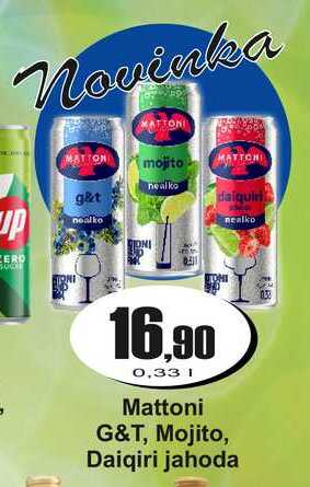 Mattoni G&T, Mojito, Daiqiri jahoda