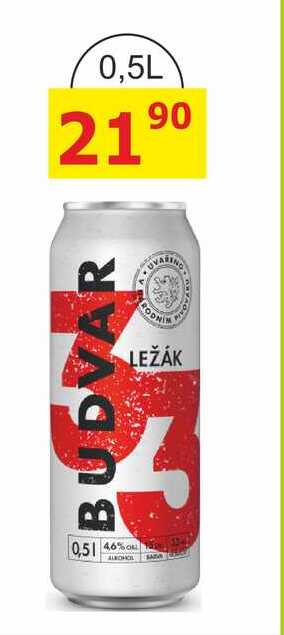 Budweiser Budvar Světlý ležák 0,5l plech