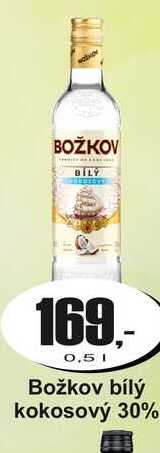 Božkov bílý kokosový 30%  0,5l