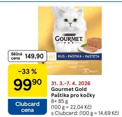 Gourmet Gold Paštika pro kočky, 8× 85 g