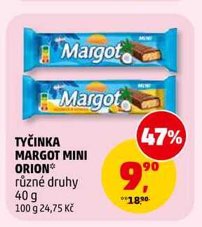 TYČINKA MARGOT MINI ORION, 40 g  v akci