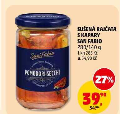 SUŠENÁ RAJČATA S KAPARY SAN FABIO, 280 g