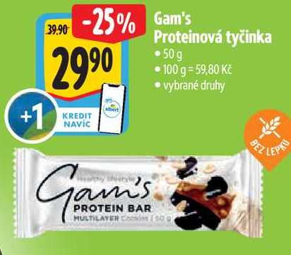 Gam's Proteinová tyčinka, 50 g