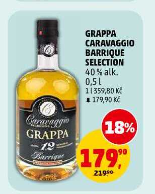 GRAPPA CARAVAGGIO BARRIQUE SELECTION, 0,5 l