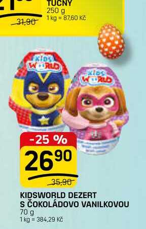 KIDSWORLD DEZERT S ČOKOLÁDOVO VANILKOVOU 70 g 