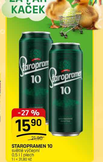 STAROPRAMEN 10 světlé výčepní 0,5|| plech 