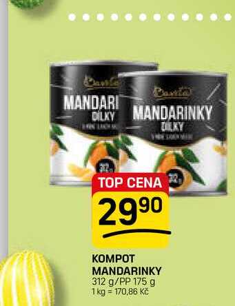 KOMPOT MANDARINKY 312 g/PP 175 g 