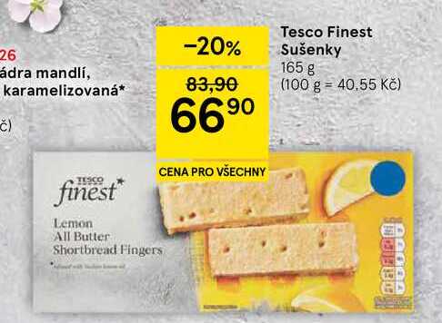 Tesco Finest Sušenky, 165 g 