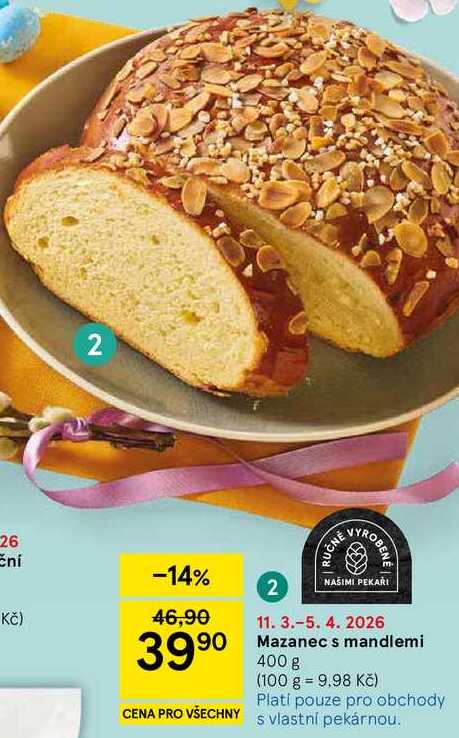 Mazanec s mandlemi, 400 g  