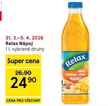 Relax Nápoj, 1 l, vybrané druhy