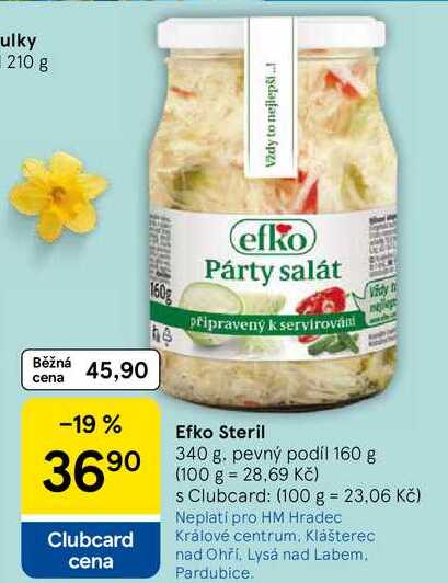 Efko Steril, 340 g. pevný podíl 160 g