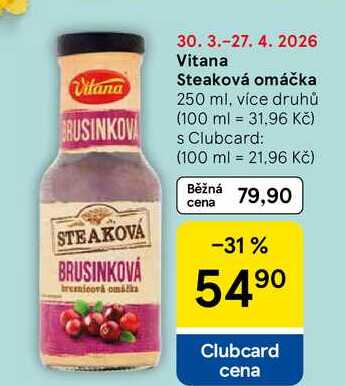 Vitana Steaková omáčka, 250 ml, více druhů