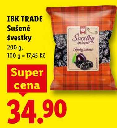 IBK TRADE Sušené švestky, 200 g