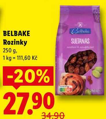 BELBAKE Rozinky, 250 g