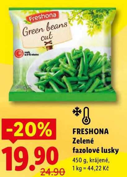 FRESHONA Zelené fazolové lusky, 450 g
