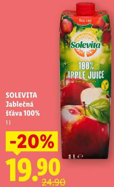 SOLEVITA Jablečná šťáva 100%, 1 L
