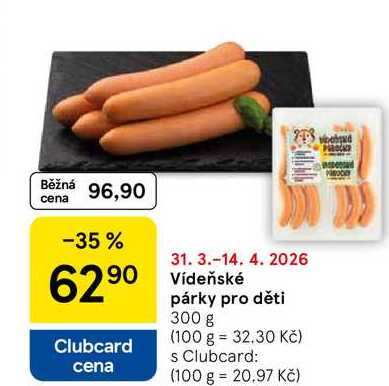 Vídeňské párky pro děti, 300 g 