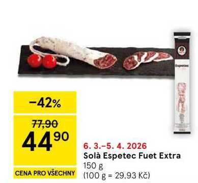 Solà Espetec Fuet Extra, 150 g