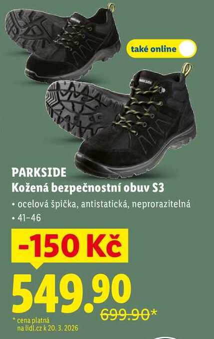 PARKSIDE Kožená bezpečnostní obuv S3 