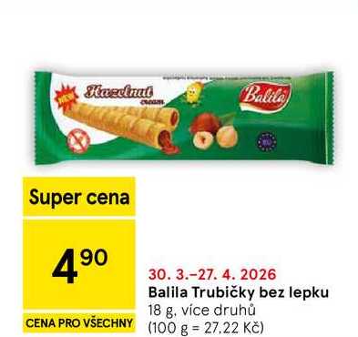 Balila Trubičky bez lepku, 18 g, více druhů 