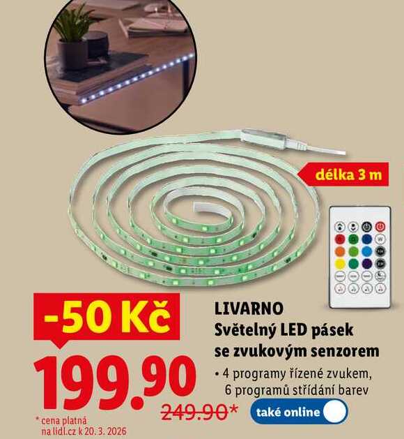 LIVARNO Světelný LED pásek se zvukovým senzorem 