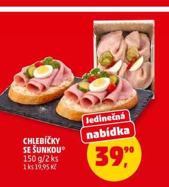 CHLEBÍČKY SE ŠUNKOU, 150 g