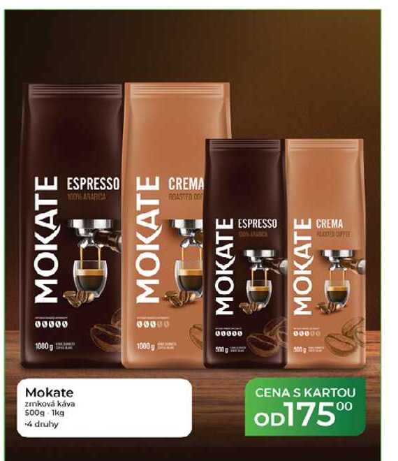 Mokate zrnková káva 500g 1kg