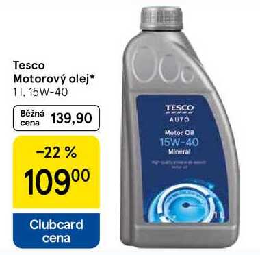 Tesco Motorový olej, 1 l, 15W-40 