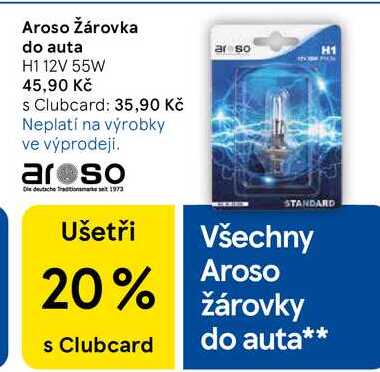 Aroso Žárovka do auta, H1 12V 55W  
