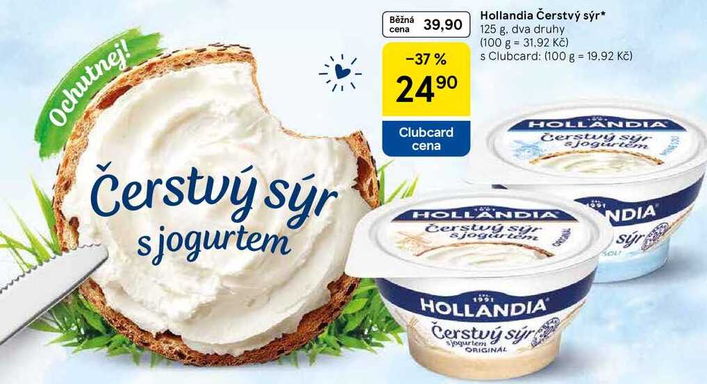 Hollandia Čerstvý sýr, 125 g, dva druhy  
