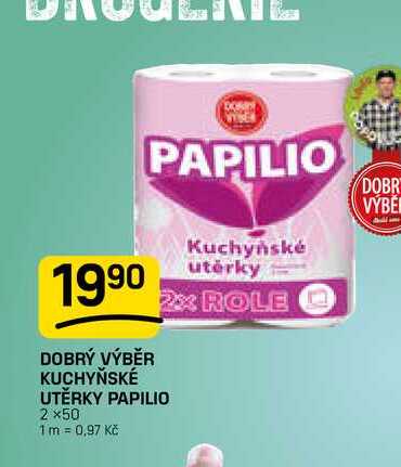 DOBRÝ VÝBĚR KUCHYŇSKÉ UTĚRKY PAPILIO 2 x50 