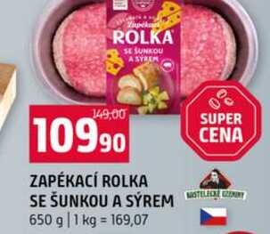ZAPÉKACÍ ROLKA SE ŠUNKOU A SÝREM 650 g 