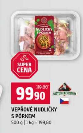 VEPŘOVÉ NUDLIČKY S PÓRKEM 500 g 