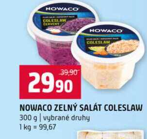NOWACO ZELNÝ SALÁT COLESLAW 300 g vybrané druhy 