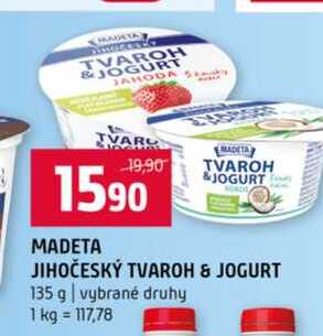 MADETA JIHOČESKÝ TVAROH & JOGURT 135 g