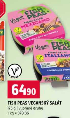 FISH PEAS VEGANSKÝ SALÁT 175 g vybrané druhy